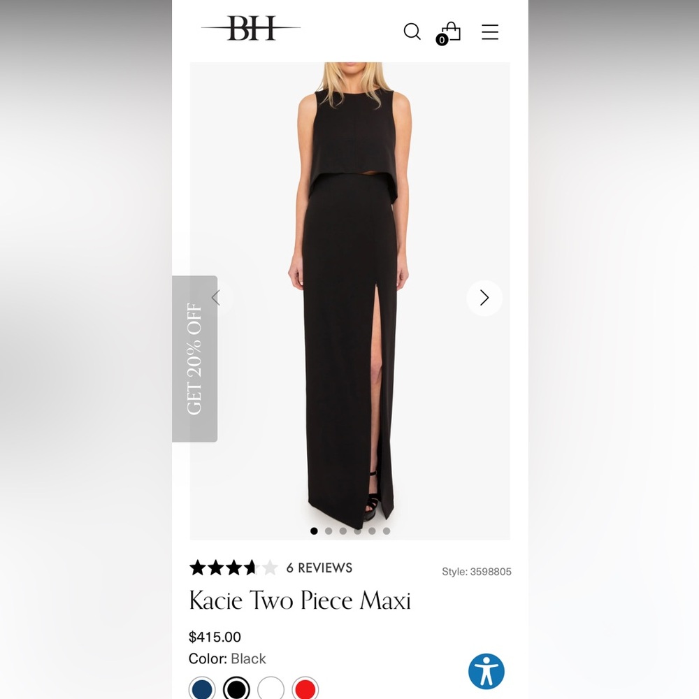 Black Halo Black Maxi Two Piece Dress - Kacie Top and Skirt Set